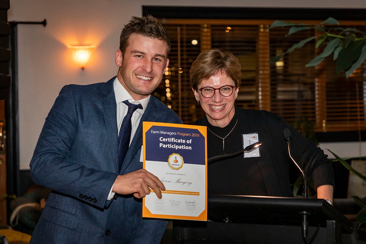 Aaron during his FMP graduation, with FMP Program Director Dr Robin Stonecash