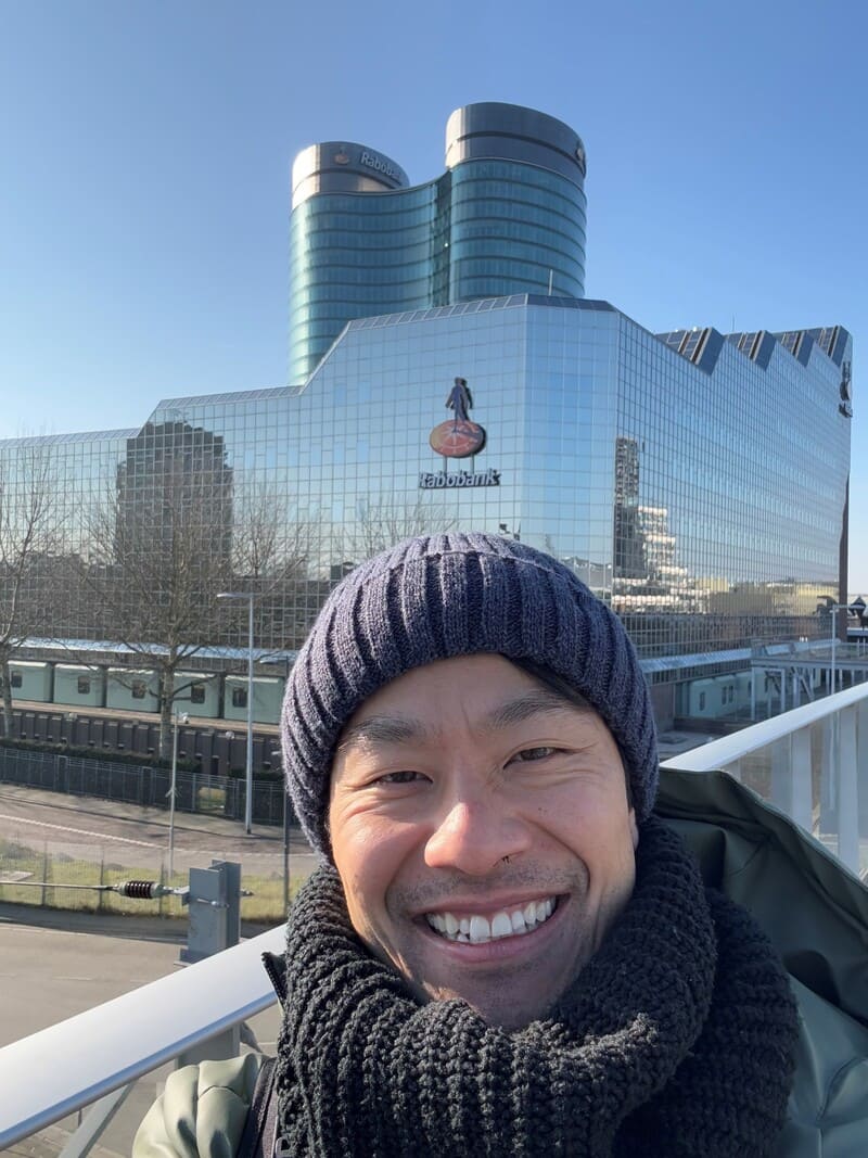 Thanh at Rabobank’s Head Office in The Netherlands whilst on a Nuffield study trip.