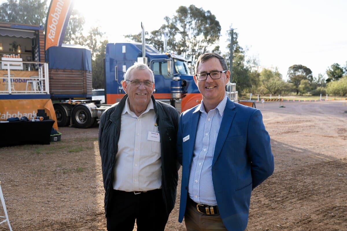 Forbes’ Larry Storm and Liam Skinner enjoy a local RaboTruck event. 