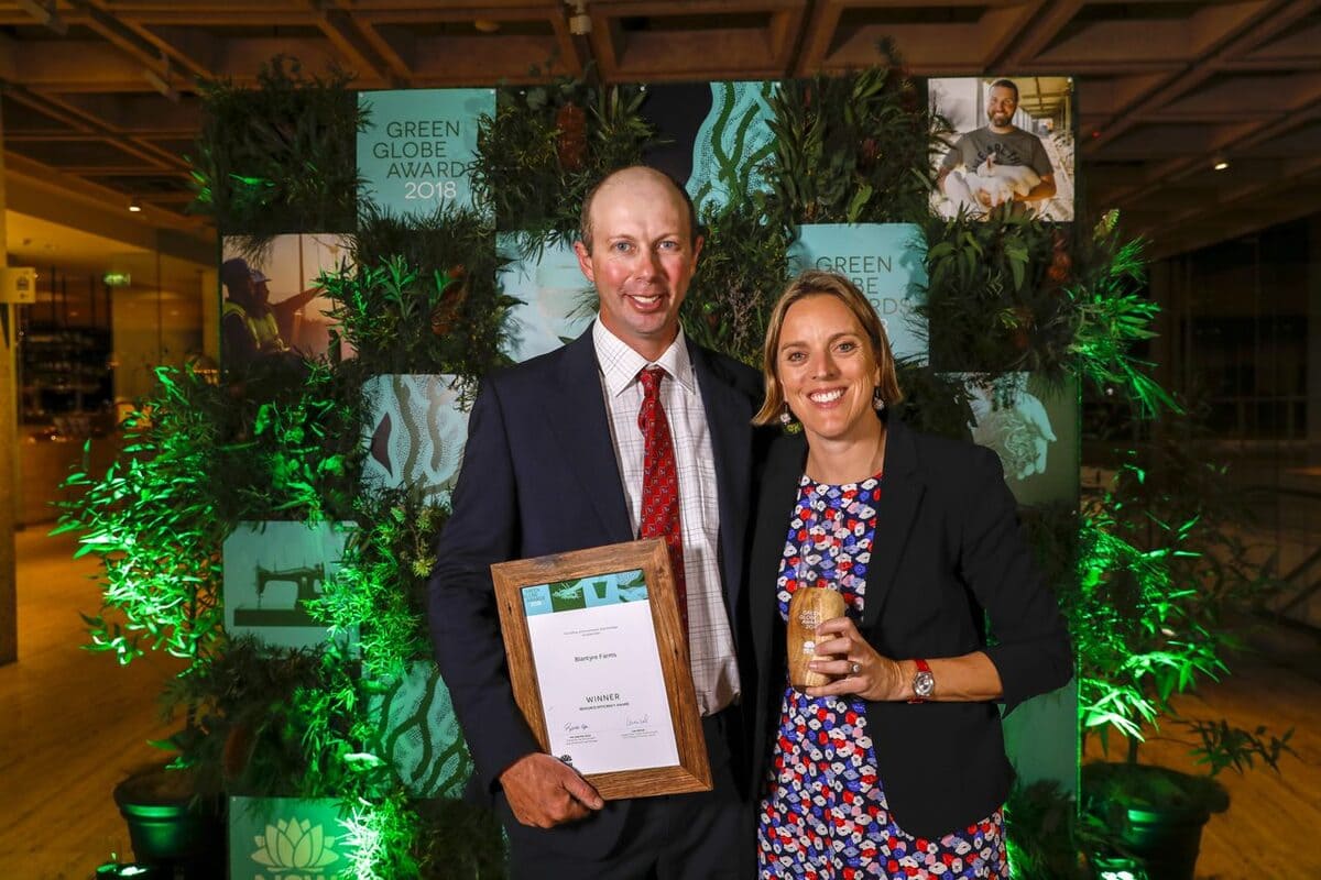 Michael and Edwina receive their Green Globe Award for Resource Efficiency from the NSW EPA