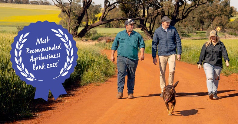 Thank you to our clients for endorsing us as Australia’s Most Recommended Agribusiness Bank 2025