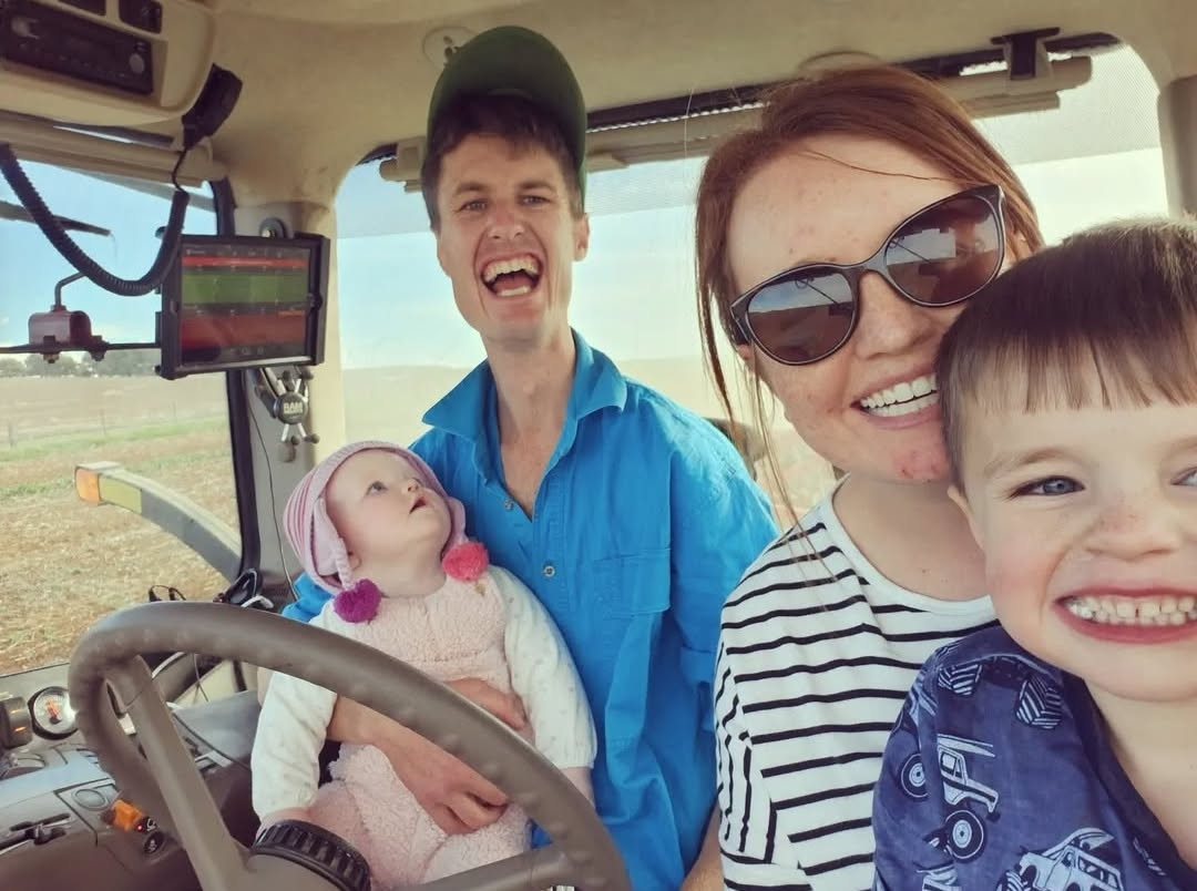 Farming is a family affair for Brendan, Melanie and their children Bentley and Ella.