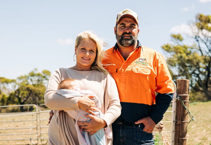 Julian Baillie and Jacqui Hockaday with baby Ocean