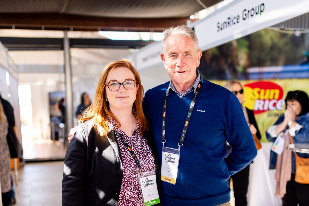 ? and Rabobank’s Bernie Connolly at the Australian Rice Conference. Photo Credit Emma Jane Industry