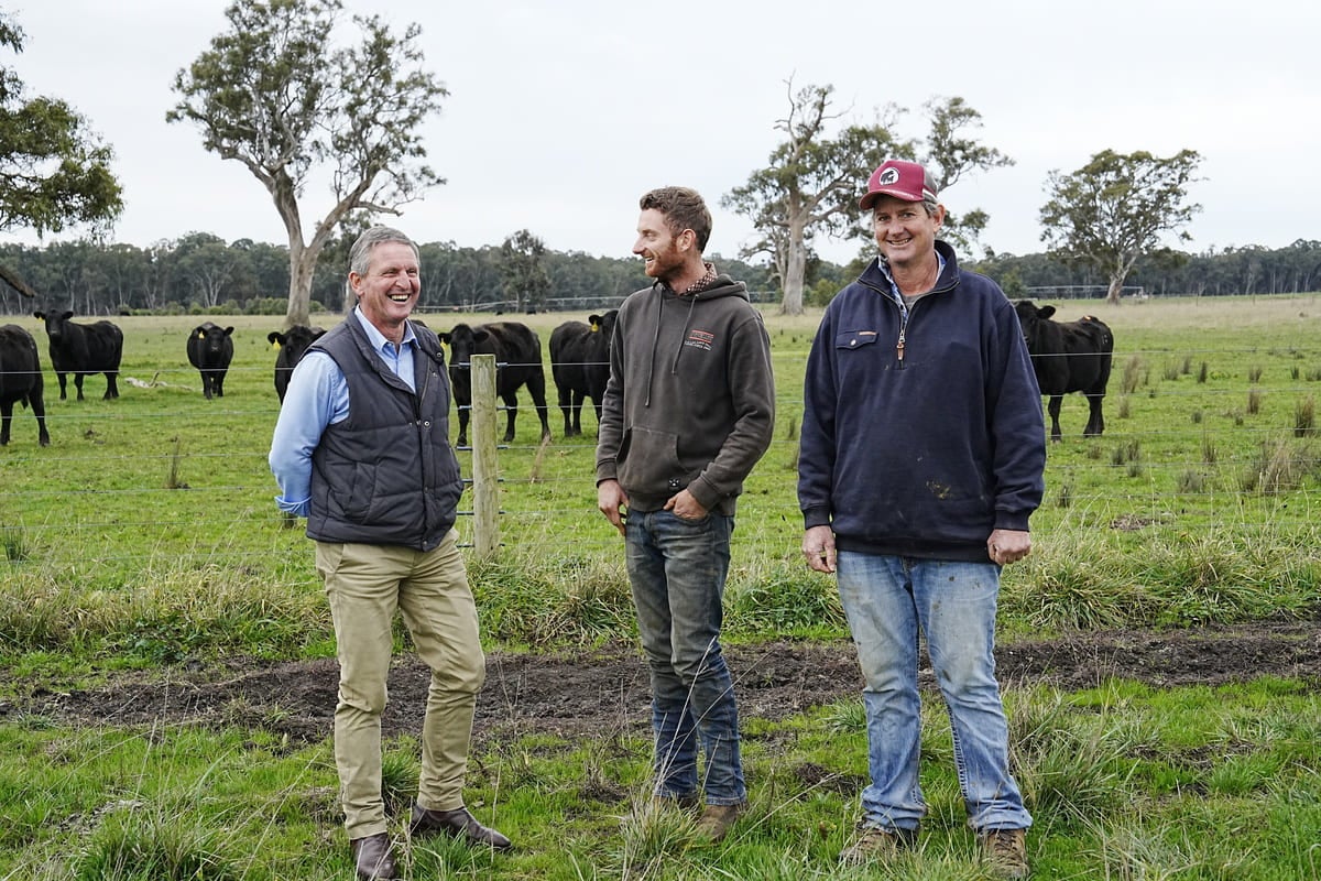 Rabobank’s Ron Masin with Logan and Peter Sykes.