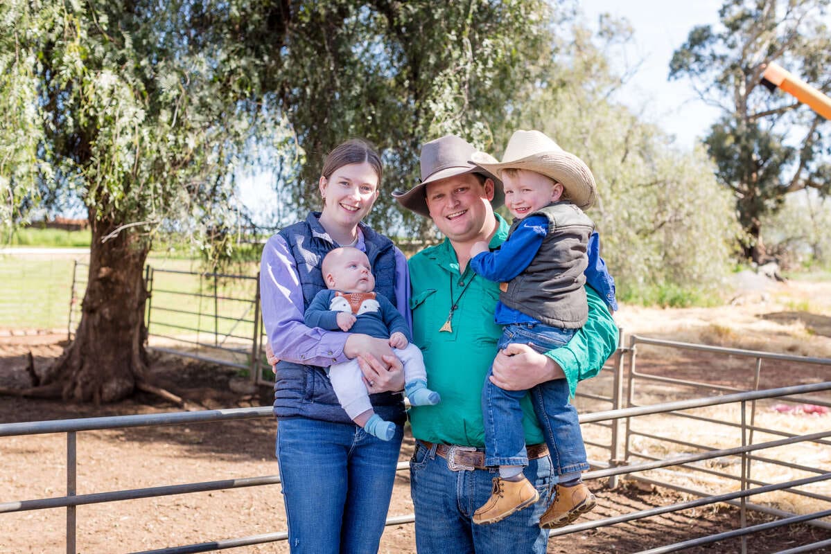 Tess and Zak, with their young family, see their future in the sheep industry.