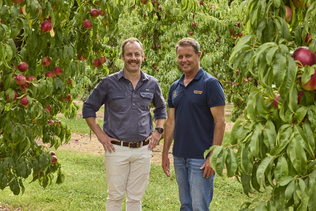 Rabobank’s Mat Tilley with Rob Cathels.