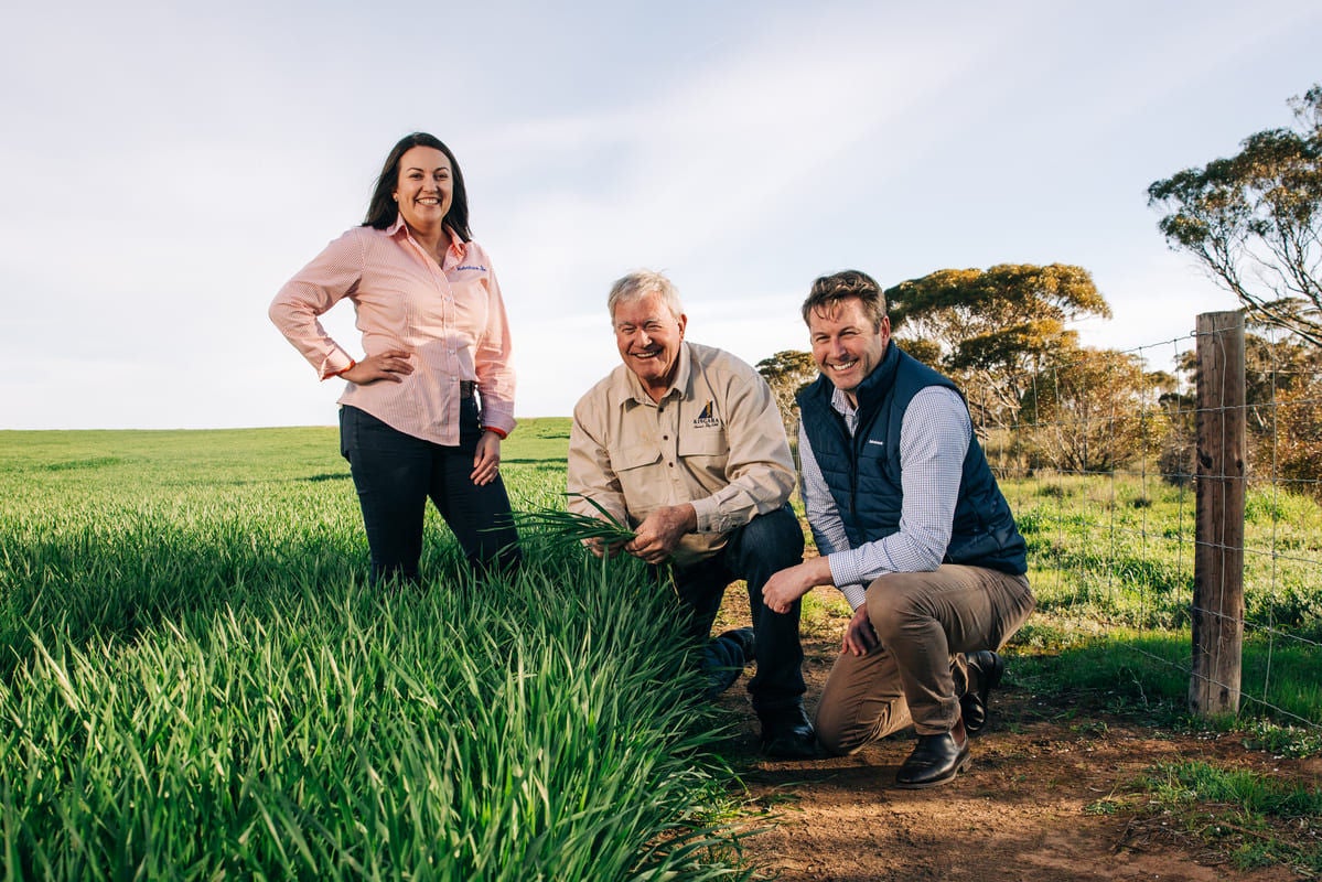 Rabobank’s Stephanie Arnold and Dale Stevenson with Andrew Polkinghorne, centre.