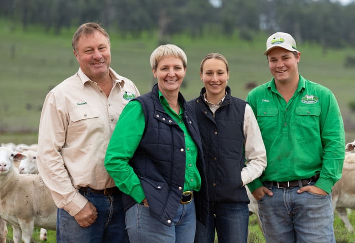 Hamish, Penny, Alex and Callumn Wald of Tullinga Dorper Stud.