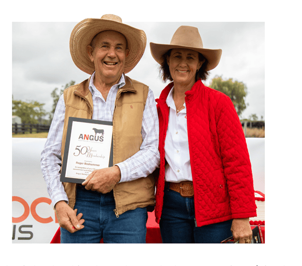 Roger was recognised for 50 years membership with the Angus society at Beef Australia 2024.
