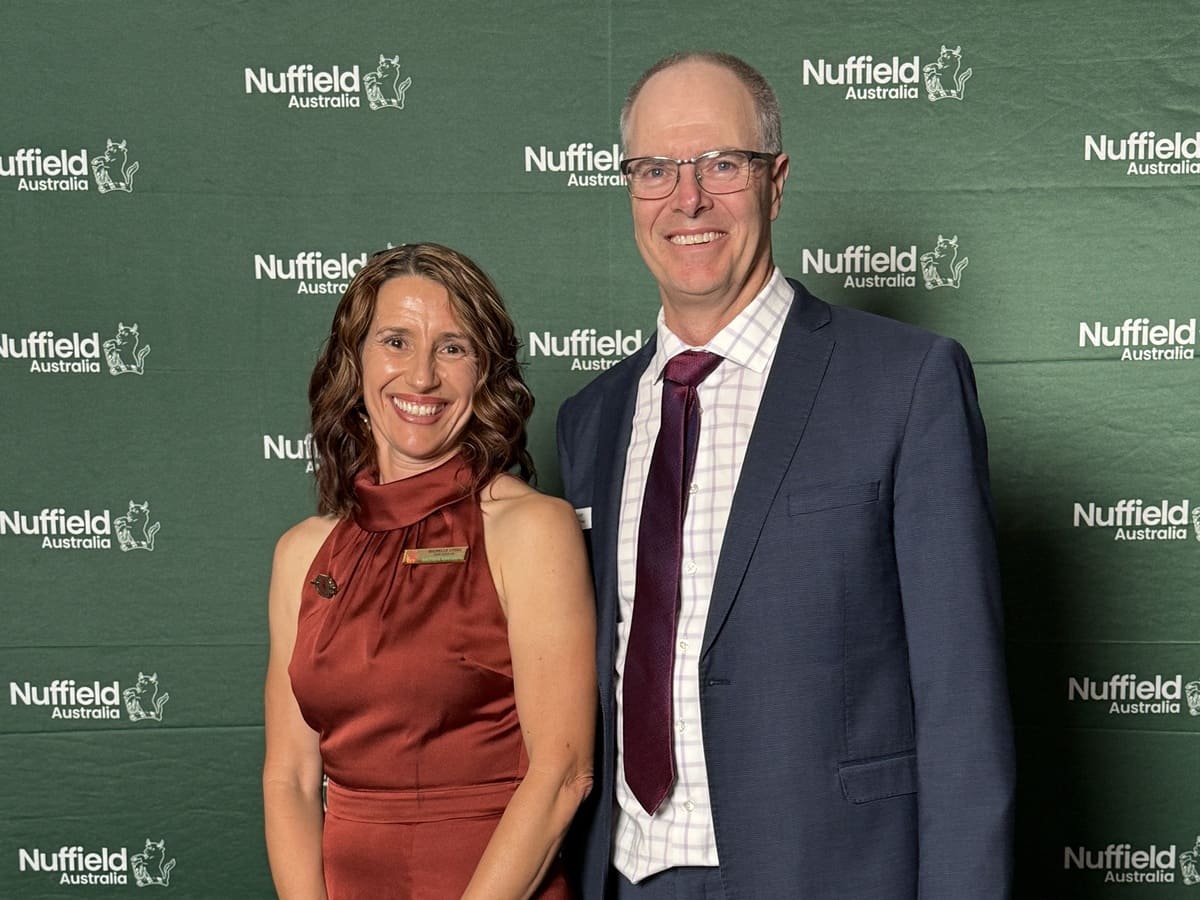 Michelle and Rabobank’s Roger Matthews at the recent Nuffield Conference.