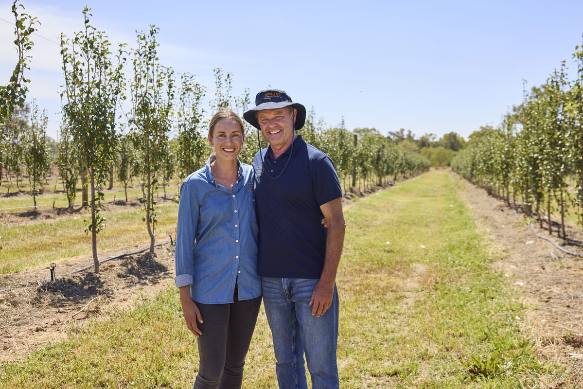 Hannah Cathels with her father, Rob Cathels.
