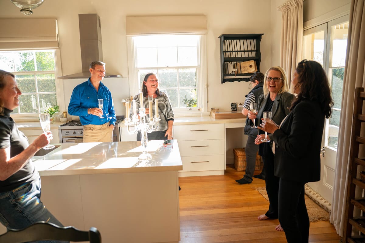 Enjoying a sundowner with Rabobank Deposit team’s Julie Blanchard and Sonika Singh at Chatswood House.