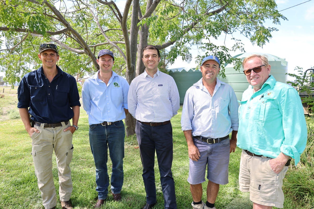 Vitor with clients from NSW’s Moree region, David Clyne, Mitch Buster, AMPS Agribusiness, David Gourlay, and Brendan Smith.