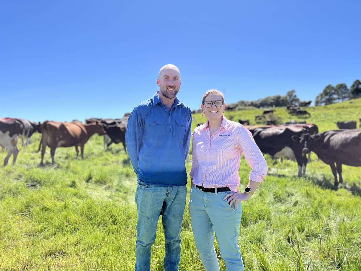 Mark with his Rabobank manager, Helene Gunn.