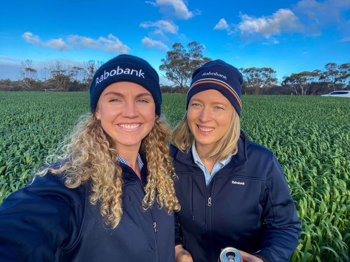 Claire Gray and Vynka deVree at the Lakes Information and Farming Technology (LIFT) Spring Field Day