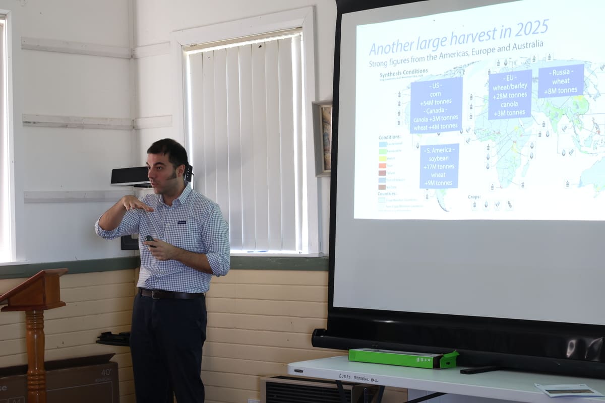 Presenting global insights directly to farmers in the Gurley Hall, North West NSW.