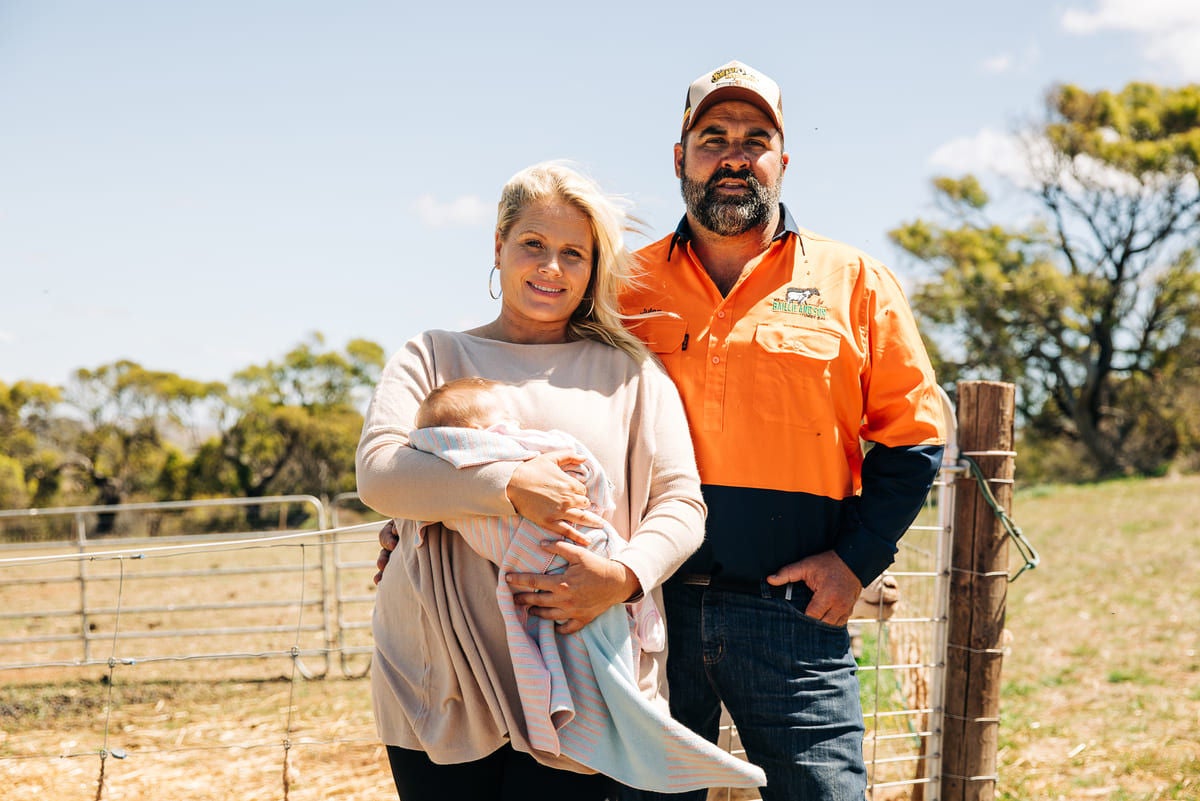 Julian Baillie and Jacqui Hockaday with baby Ocean