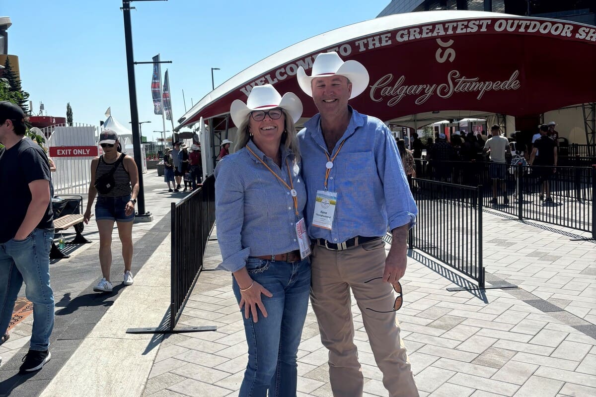 Marie and Kane during the Canadian Grains Tour, at the Calgary Stampede