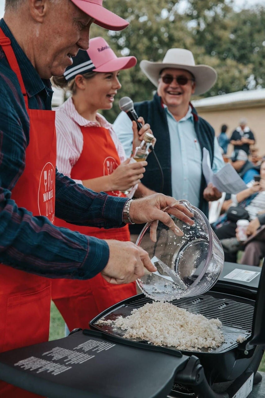 Rob and Felicity Taylor compete in the Moree on a Plate Food and Wine Festival BBQ Cook Off.