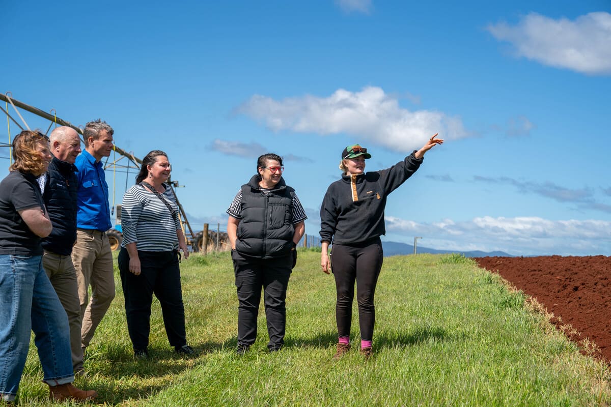 Learning more about the Radford family’s operation thanks to a personal tour by Caitlin Radford.