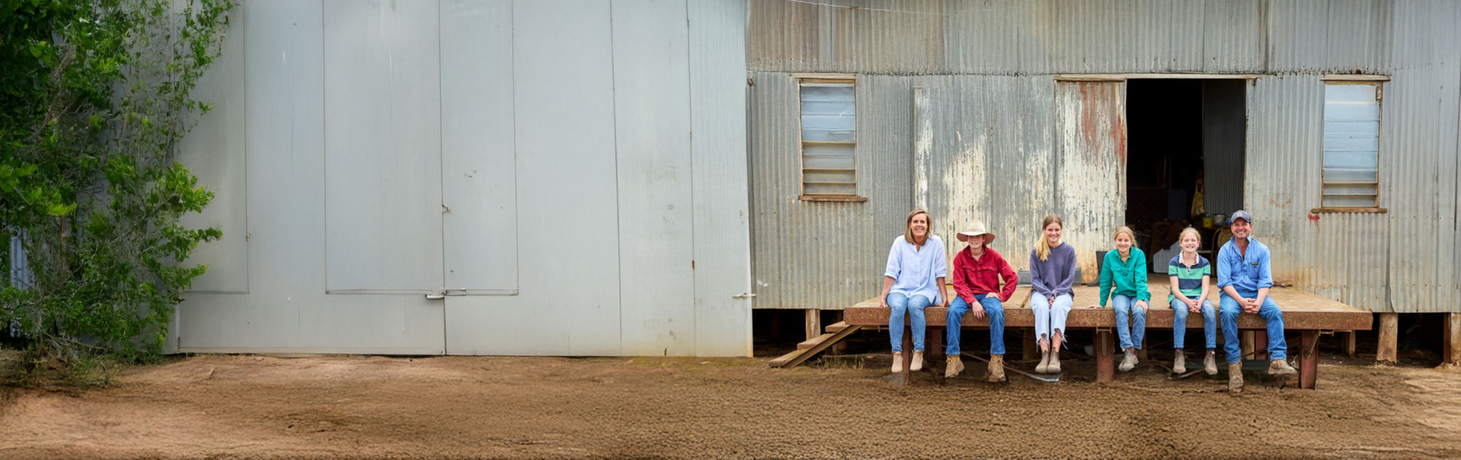 family on farm